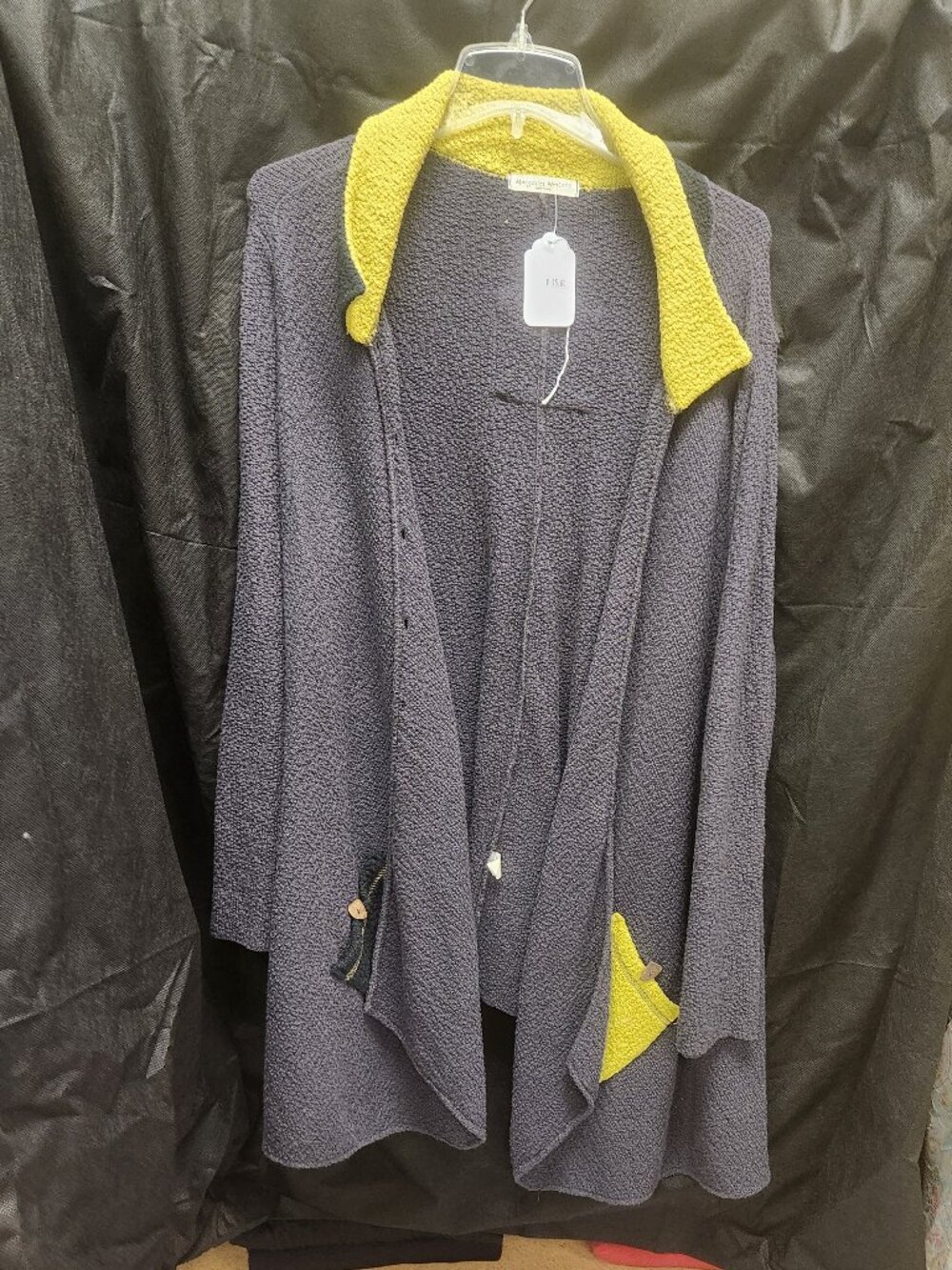 Margaret Winters -Green & Black Open-faced Cardigan - K-002